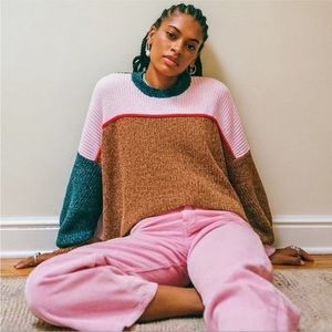 Urban Outfitters - Colorblock Cropped Sweater - Size MEDIUM